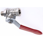 RS PRO Brass Full Bore, 2 Way, Ball Valve, BSPP 6.35mm, 40 → 30bar Operating Pressure