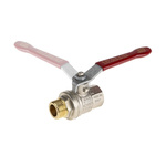RS PRO Brass Full Bore, 2 Way, Ball Valve, BSPP 1/2in, 40 → 30bar Operating Pressure