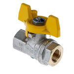 RS PRO Brass Full Bore, 2 Way, Ball Valve, BSPP 1/4in, 40 → 30bar Operating Pressure