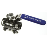 RS PRO Stainless Steel Full Bore, 2 Way, Ball Valve, BSPP 3/4in