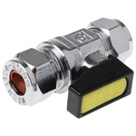 RS PRO Nickel Plated Brass 2 Way, Ball Valve, BSP, 10mm