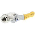 RS PRO Nickel Plated Brass Full Bore, 2 Way, Ball Valve, BSPT 1/4in, 40bar Operating Pressure