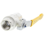 RS PRO Nickel Plated Brass Full Bore, 2 Way, Ball Valve, BSPT 1/2in, 40bar Operating Pressure