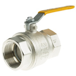 RS PRO Nickel Plated Brass Full Bore, 2 Way, Ball Valve, BSPT 2in, 40bar Operating Pressure