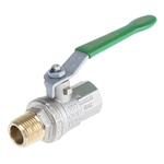 RS PRO Brass Full Bore, 2 Way, Ball Valve, BSPP 1/2in