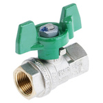 RS PRO Brass Full Bore, 2 Way, Ball Valve, BSPP 3/8in