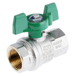 RS PRO Brass Full Bore, 2 Way, Ball Valve, BSPP 3/4in