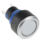 RS PRO Single Pole Double Throw (SPDT) Momentary Green LED Push Button Switch, IP65, 22.2 (Dia.)mm, Panel Mount, 250V ac