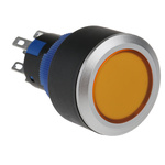 RS PRO Double Pole Double Throw (DPDT) Momentary Yellow LED Push Button Switch, IP65, 22.2 (Dia.)mm, Panel Mount, 250V