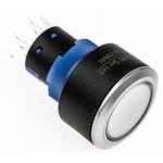 RS PRO Double Pole Double Throw (DPDT) Momentary Red LED Push Button Switch, IP65, 22.2 (Dia.)mm, Panel Mount, 250V ac