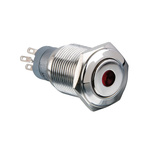 MP0045/1D1RD012S | Arcolectric (Bulgin) Ltd Double Pole Double Throw (DPDT) Momentary Red LED Push Button Switch, IP67, 16.2 (Dia.)mm,