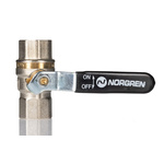 Norgren Nickel Plated Brass Full Bore, 2 Way, Ball Valve, Rp 1/2in, -0.4 → 40bar Operating Pressure