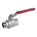 RS PRO Brass Full Bore, 2 Way, Ball Valve, BSPP 1 1/4in, 40 → 30bar Operating Pressure
