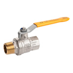 RS PRO Brass Full Bore, 2 Way, Ball Valve, BSPP 3/4in, 40 → 30bar Operating Pressure