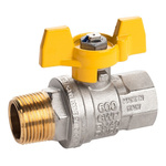RS PRO Brass 2 Way, Ball Valve, BSPP 1/2in, 40 → 30bar Operating Pressure