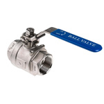 RS PRO Stainless Steel Full Bore, 2 Way, Ball Valve, BSPP 38.1mm