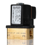 Burkert Solenoid Valve 125304, 2 port(s) , NC, 230 V ac, 1/4in