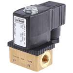 Burkert Solenoid Valve 125302, 2 port(s) , NC, 24 V ac, 1/4in