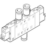 Festo Solenoid Valve CPE24-M3H-5JS-QS-10, 5 port(s) , 230 V ac, 10mm