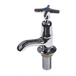 Pegler Yorkshire Chrome Plated Brass Twist Handle Cold Basin Tap, 1/2in