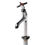Pegler Yorkshire Chrome Plated Brass Twist Handle High Neck Hot Sink Tap, 1/2in