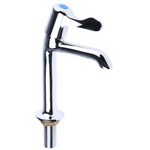 Pegler Yorkshire Chrome Plated Brass Quarter Turn Lever Handle High Neck Cold Sink Tap, 1/2in