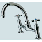 Pegler Yorkshire Chrome Plated Brass Twist Handle Dual Flow Pillar Pattern Sink Mixer, 1/2in
