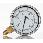 RS PRO BSP 3/8 Analogue Pressure Gauge 0bar Bottom Entry, -1bar min.