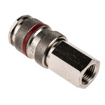 RS PRO Brass Female Pneumatic Quick Connect Coupling, G 1/4 Female Threaded