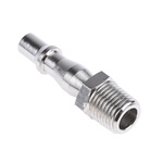 RS PRO Brass Male Pneumatic Quick Connect Coupling, R 1/4 Male Threaded