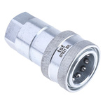 RS PRO Steel Female Hydraulic Quick Connect Coupling, BSP 1/2 Female