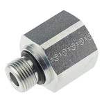 Parker Hydraulic Straight Threaded Reducer G 3/8 Male to G 1/2 Female, RI3/8EDX1/2CF