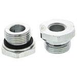 Parker Hydraulic Straight Threaded Reducer G 1 Male to G 1/2 Female, RI1EDX1/2CF