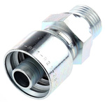 BSP 1/2 Male Straight Steel Crimped Hose Fitting, 275 bar