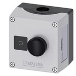 Siemens Push Button Enclosure - NC, Plastic, 1 Cutouts, Black, O, IP66, IP67, IP69, IP69K