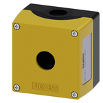 Siemens Yellow Plastic SIRIUS ACT Push Button Enclosure - 1 Hole 22mm Diameter