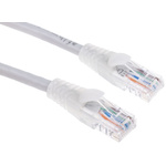 RS PRO Cat5e Male RJ45 to Male RJ45 Ethernet Cable, U/UTP, Grey PVC Sheath, 1m