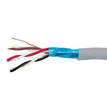 Alpha Wire Twisted Pair Data Cable, 3 Pairs, 0.09 mm², 6 Cores, 28 AWG, Screened, 30m, Grey Sheath