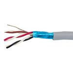 Alpha Wire Twisted Pair Data Cable, 3 Pairs, 0.15 mm², 6 Cores, 26 AWG, Screened, 305m, Grey Sheath