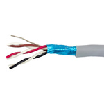 Alpha Wire Twisted Pair Data Cable, 3 Pairs, 0.24 mm², 6 Cores, 24 AWG, Screened, 30m, Grey Sheath