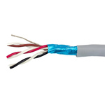 Alpha Wire Twisted Pair Data Cable, 3 Pairs, 0.61 mm², 6 Cores, 20 AWG, Screened, 305m, Grey Sheath