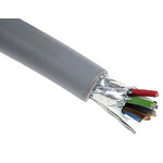 Alpha Wire Multicore Data Cable, 0.23 mm², 10 Cores, 24 AWG, Screened, 100m, Grey Sheath