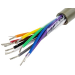 Alpha Wire Multicore Data Cable, 0.23 mm², 10 Cores, 24 AWG, Unscreened, 100m, Grey Sheath