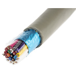 Alpha Wire Multicore Data Cable, 0.23 mm², 20 Cores, 24 AWG, Screened, 100m, Grey Sheath