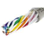 Alpha Wire Multicore Data Cable, 9 Pairs, 0.25 mm², 18 Cores, 24 AWG, Unscreened, 100m, Grey Sheath