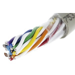 Alpha Wire Multicore Data Cable, 15 Pairs, 0.23 mm², 30 Cores, 24 AWG, Unscreened, 100m, Grey Sheath