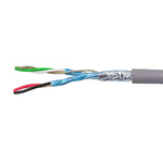 Alpha Wire Twisted Pair Data Cable, 2 Pairs, 0.35 mm², 4 Cores, 22 AWG, Screened, 305m, Grey Sheath