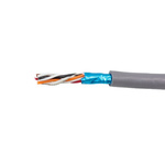 Alpha Wire Twisted Pair Data Cable, 4 Pairs, 0.35 mm², 8 Cores, 22 AWG, Screened, 305m, Grey Sheath
