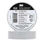 3M Temflex 155 White Vinyl Electrical Tape, 19mm x 20m