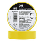 3M Temflex 155 Yellow Vinyl Electrical Tape, 19mm x 20m